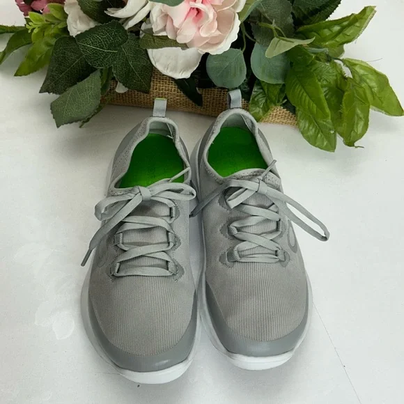 OOFOS Gray Athletic Sneakers with Green Insole - Picture 2 of 5